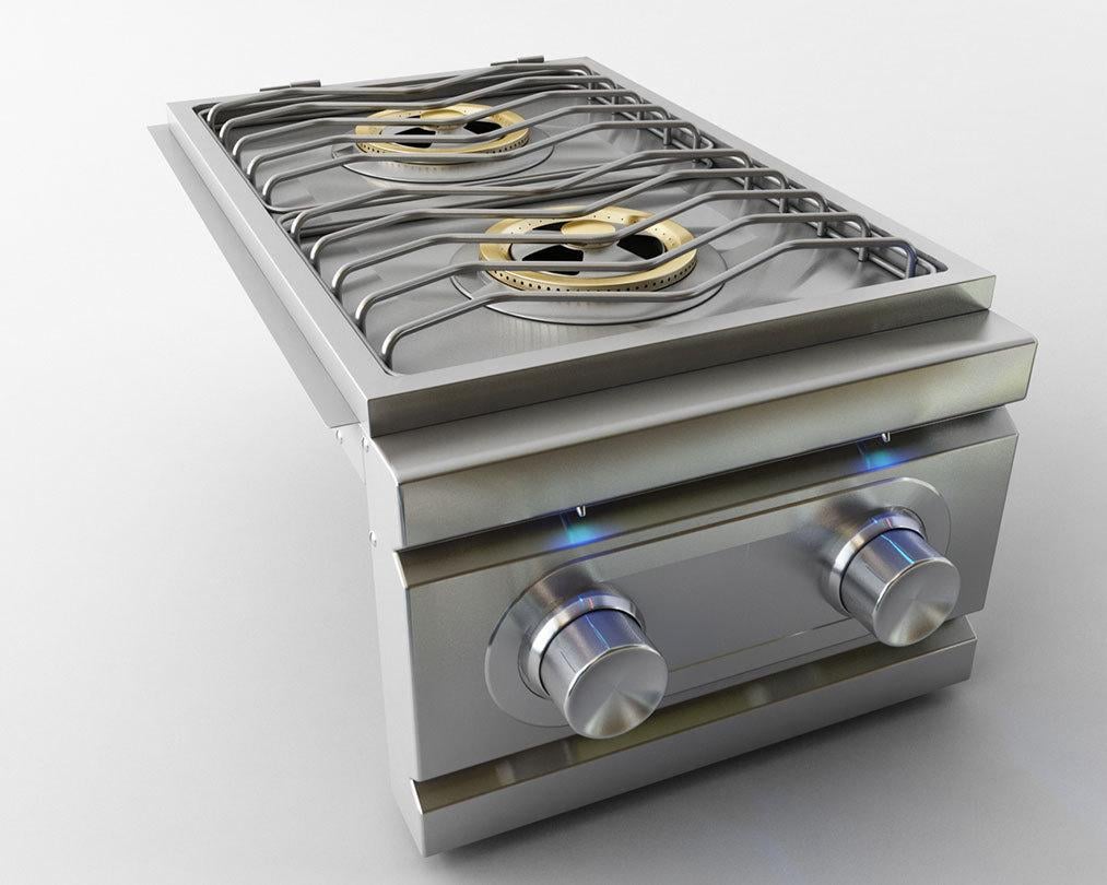 RCS Cutlass Pro Double Side Burner With LED Lights - RDB1EL