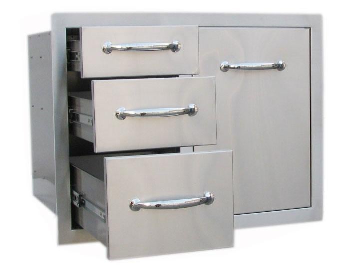SUNSTONE 30" TANK TRAY TRIPLE DRAWER COMBO #A-LPCTD30