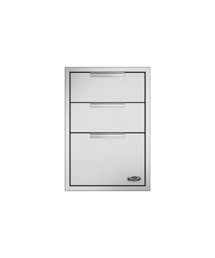 20" DCS STAINLESS STEEL TRIPLE TOWER DRAWERS #TDTI20