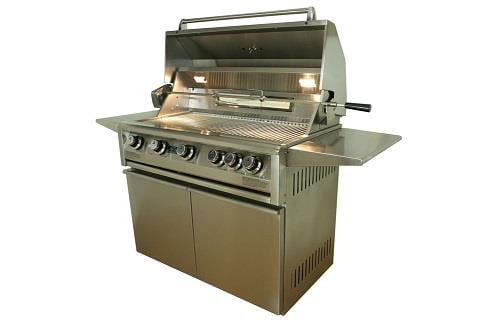 Allegra 38" Stainless Steel Grill On Cart With Rotisserie - AHT-AL38FR-T