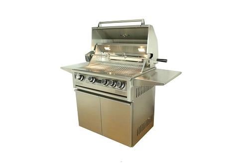 Allegra 32" Stainless Steel Grill On Cart With Rotisserie - AHT-AL32FR-C