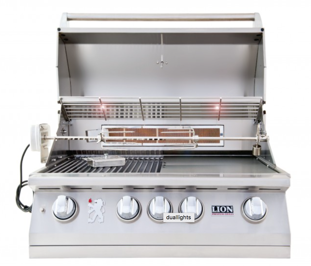 LION 32 INCH 4 BURNER BUILT IN GRILL WITH FREE GRIDDLE, COVER AND SMOKER BOX L75000