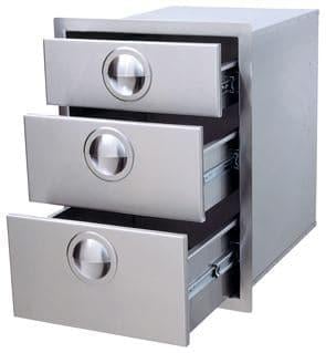 Luxor Slimline Stainless Steel Triple Drawer - AHT-B3D