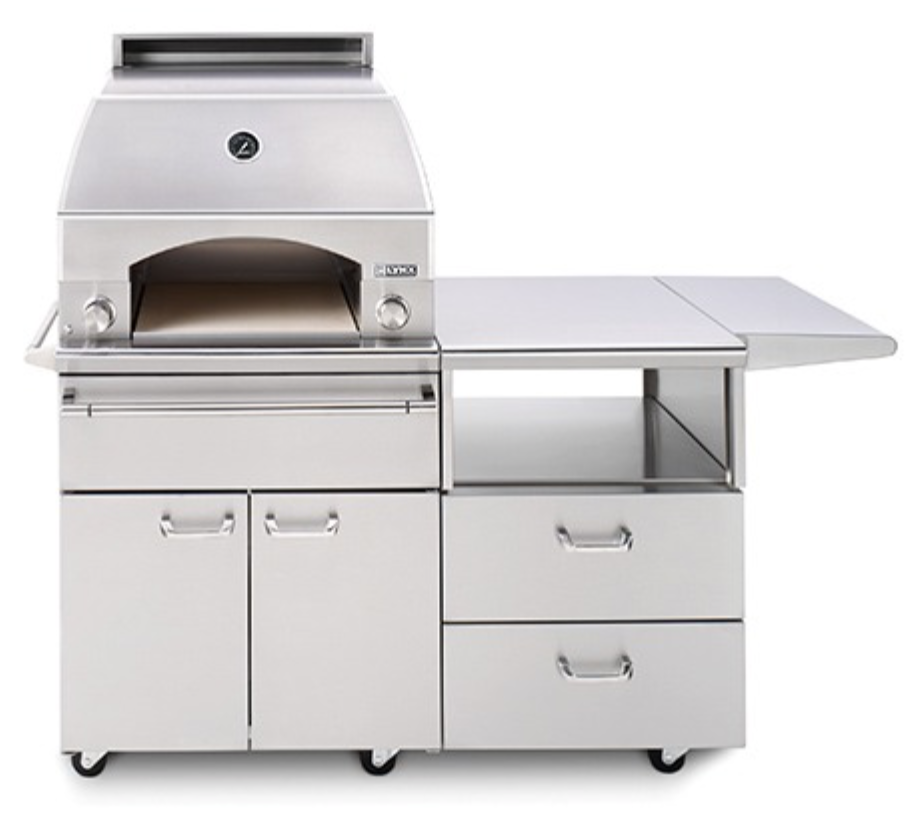 LYNX PROFESSIONAL 30" NAPOLI GAS PIZZA OVEN on Mobile Kitchen Cart LPZAF