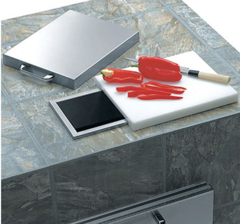 LYNX PROFESSIONAL Countertop Trash Chute with Cutting Board & Cover L18TS