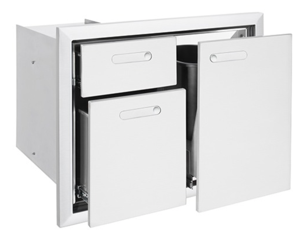 LYNX PROFESSIONAL 30” VENTANA Trash Center & Double Drawers LTA30-4