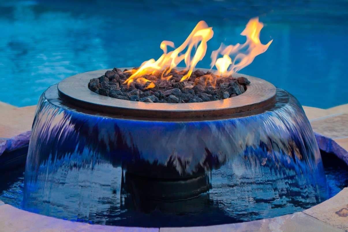 HPC H20 Fire On Water Copper 360° Spill-over water, Electronic ignition fire, Liquid Propane-FOW52R-CYPRUS360-EI-LP/120VAC