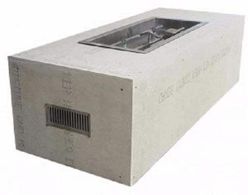 HPC Ready to Finish H Burner Fire Pit Enclosure Match Lit Ignition - U60X24/36X14MLFPKCEK
