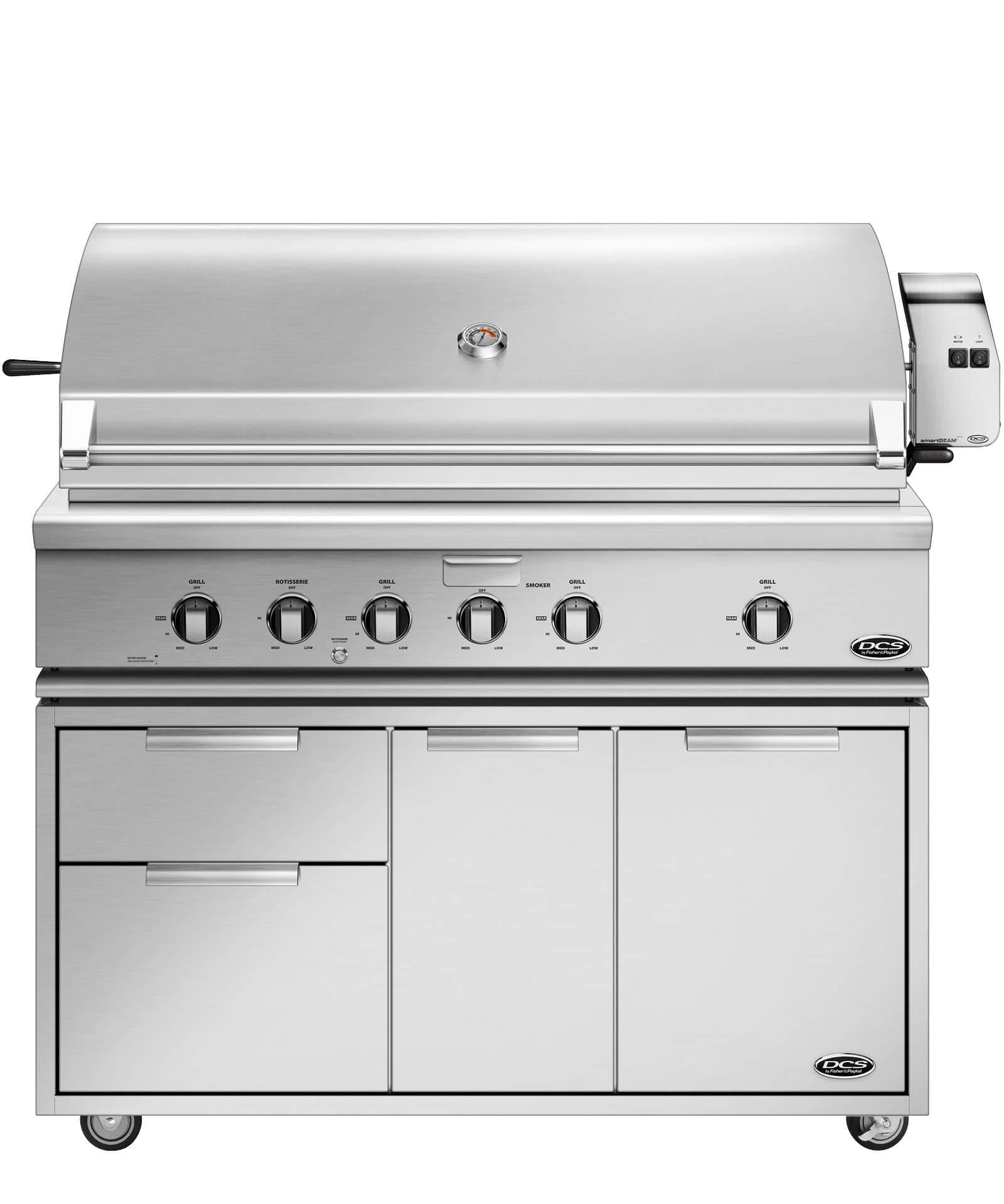 DCS 48" GAS GRILL WITH ROTISSERIE ON CART #BH1-48R +CAD1-48