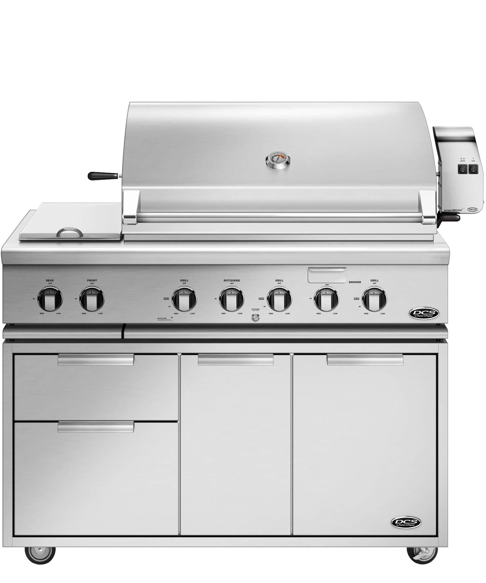 DCS 48"  BUILT IN GRILL WITH ROTISSERIE ON CART #BH1-48RS + CAD148