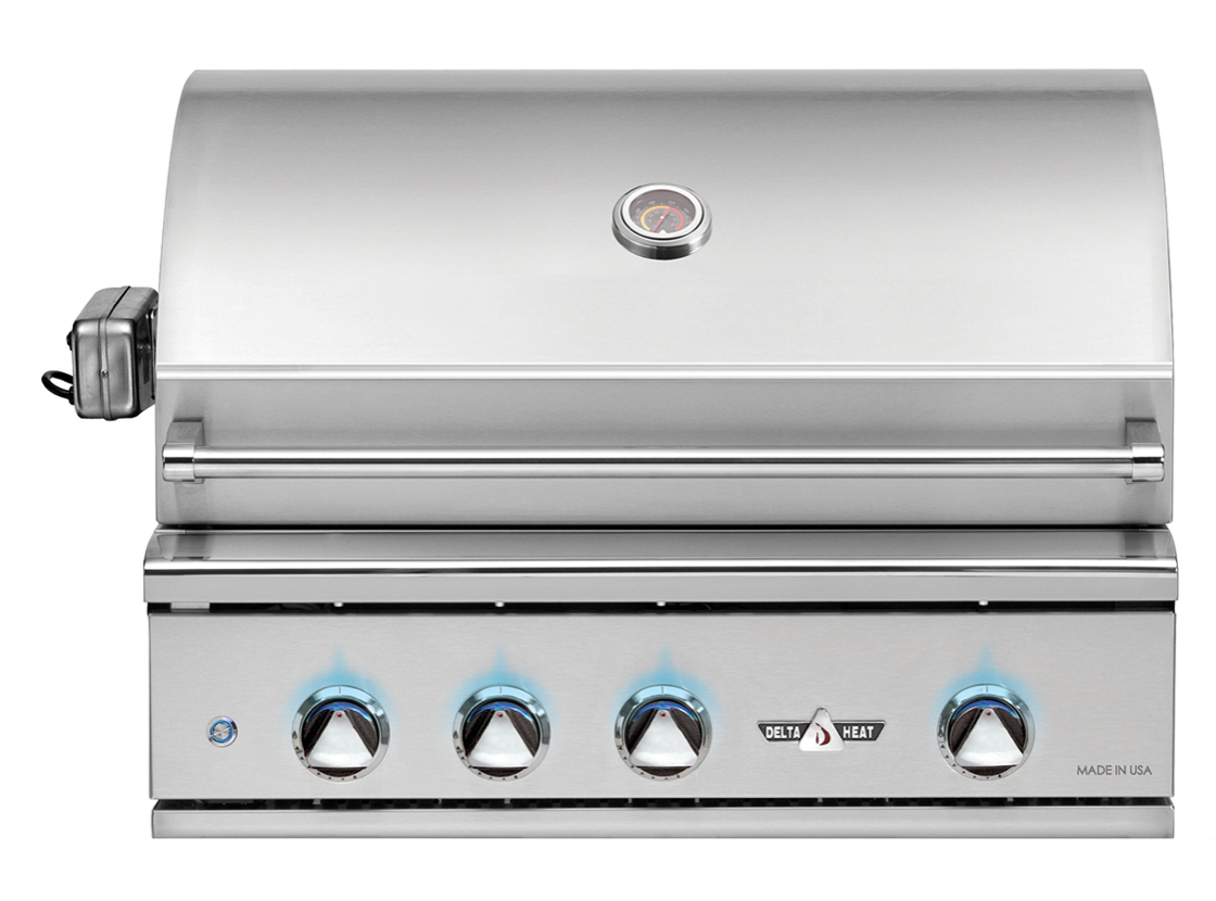 DELTA HEAT 32” BUILT IN GAS GRILL WITH INFRARED ROTISSERIE AND SEAR ZONE - DHBQ32RS-D
