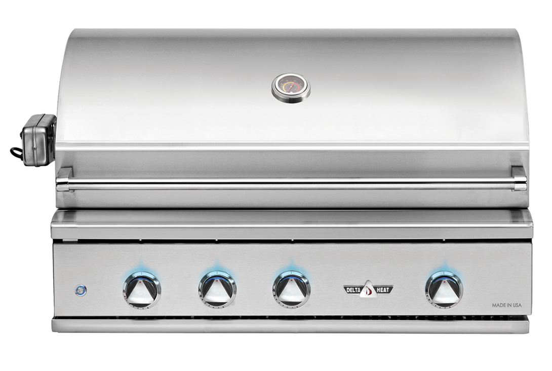 DELTA HEAT BUILT IN 38” OUTDOOR GAS GRILL WITH ROTISSERIE AND SEAR ZONE - DHBQ3RS-D