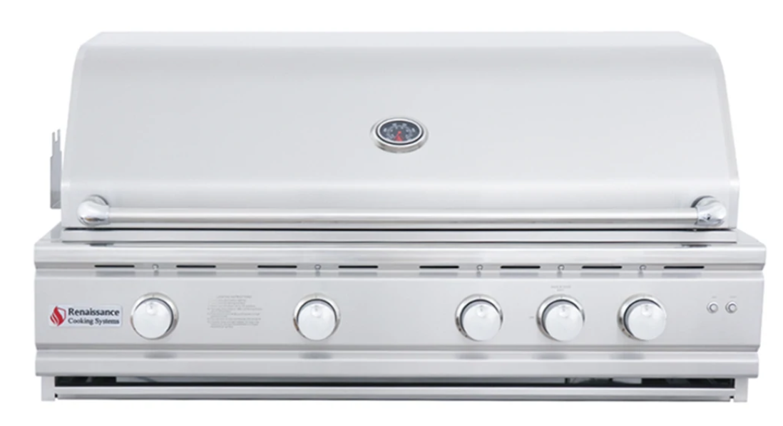 RCS 42" Cutlass Pro Grill w/Rear Burner, Briquette Trays & Blue LED Lights #RON42B