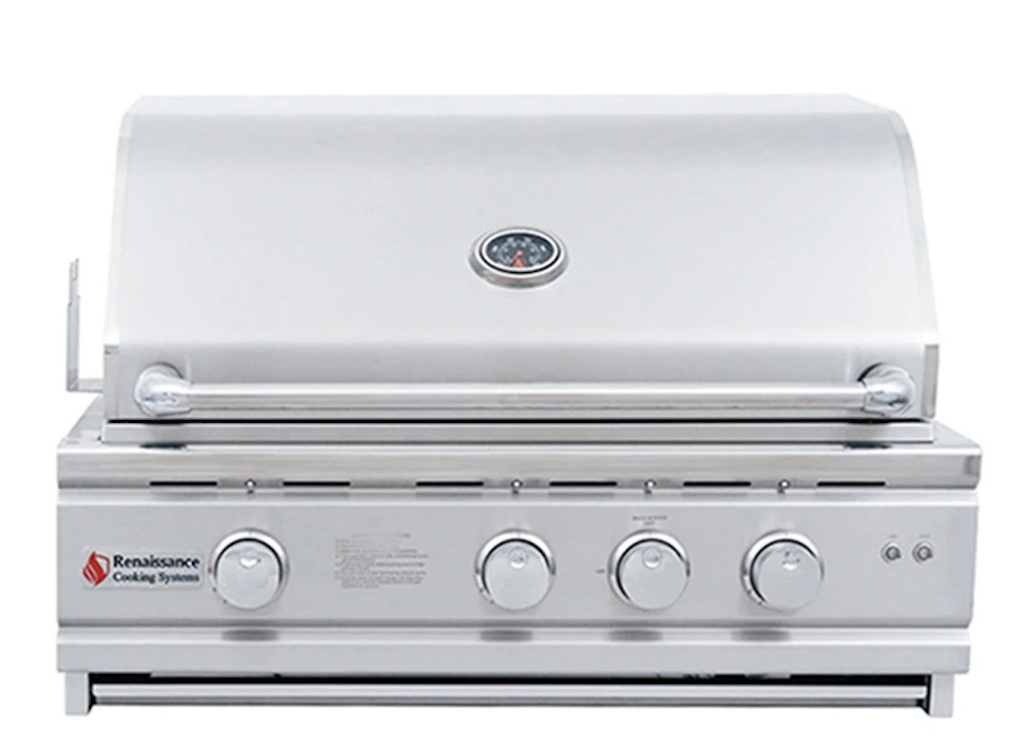 RCS 30" Cutlass Pro Grill w/Rear Burner, Briquette Trays & Blue LED Lights RON30B