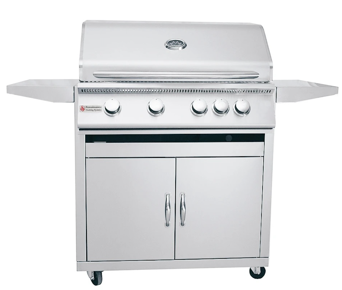 RCS PREMIER SERIES 32" STAINLESS STEEL GRILL WITH REAR BURNER ON CART  -  RJC32A +RJCMC