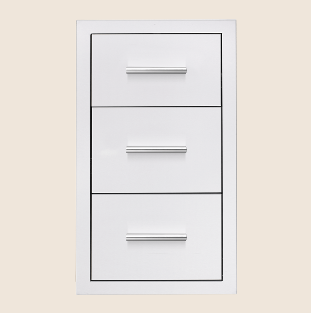 SUMMERSET STAINLESS STEEL TRIPLE DRAWERS DR3 -17