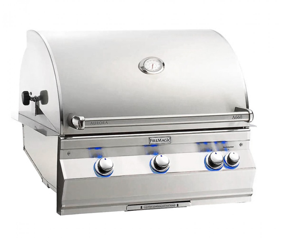 Fire Magic Aurora A660i Built-In Grill with Infrared Backburner Magic View Window Natural Gas A660I-7LAN-W