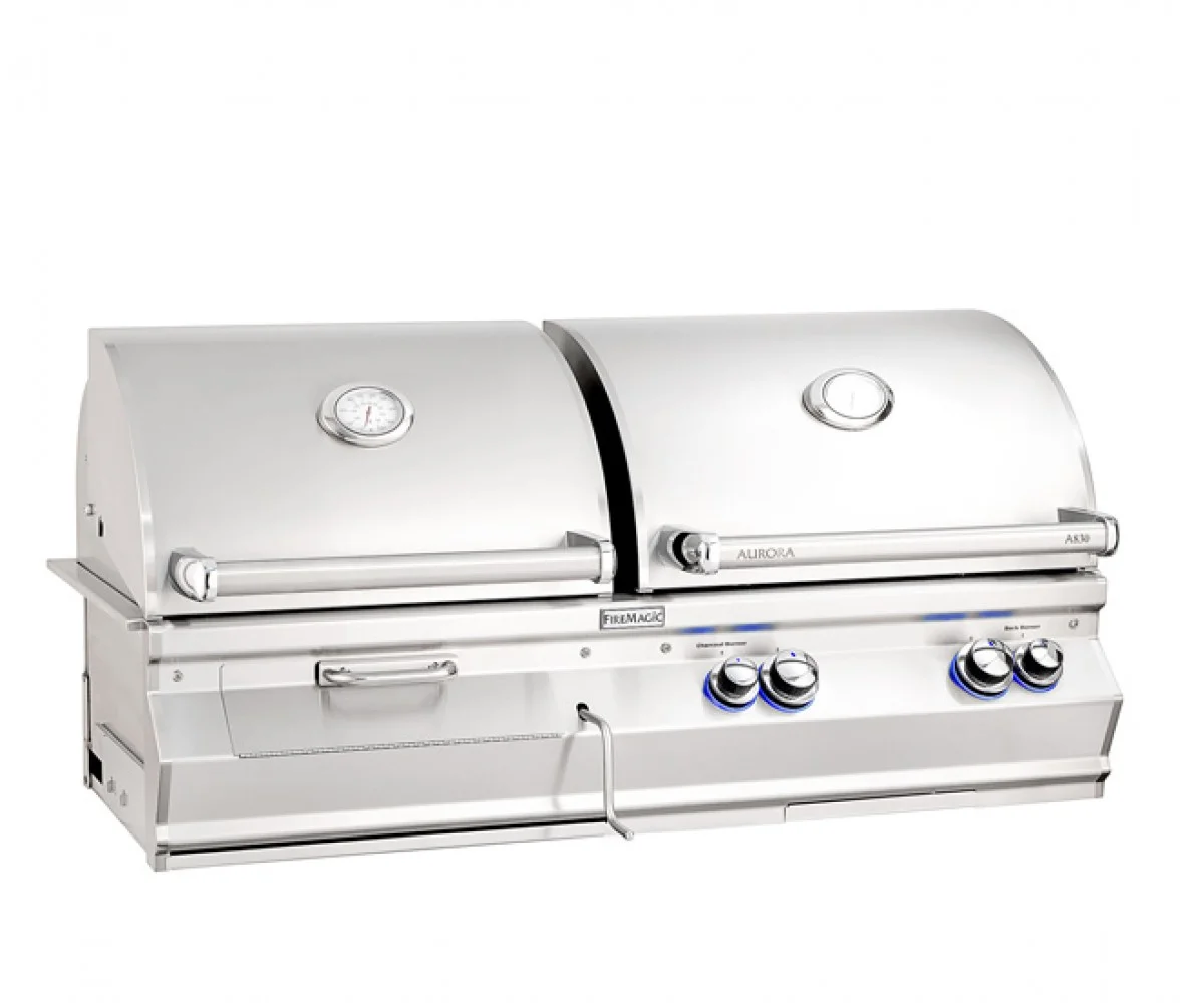 Fire Magic Aurora Gas & Charcoal Combo Built-In Grill A830i-8EAN-CB