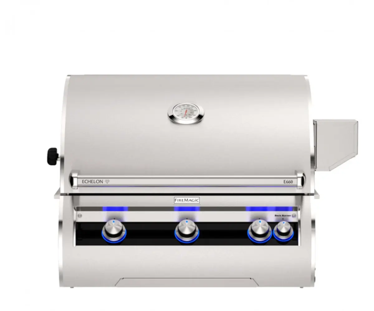 Fire Magic Echelon E660i Built-In Grill Analog Thermometer Magic View Window Natural Gas E660I-9LAN-W