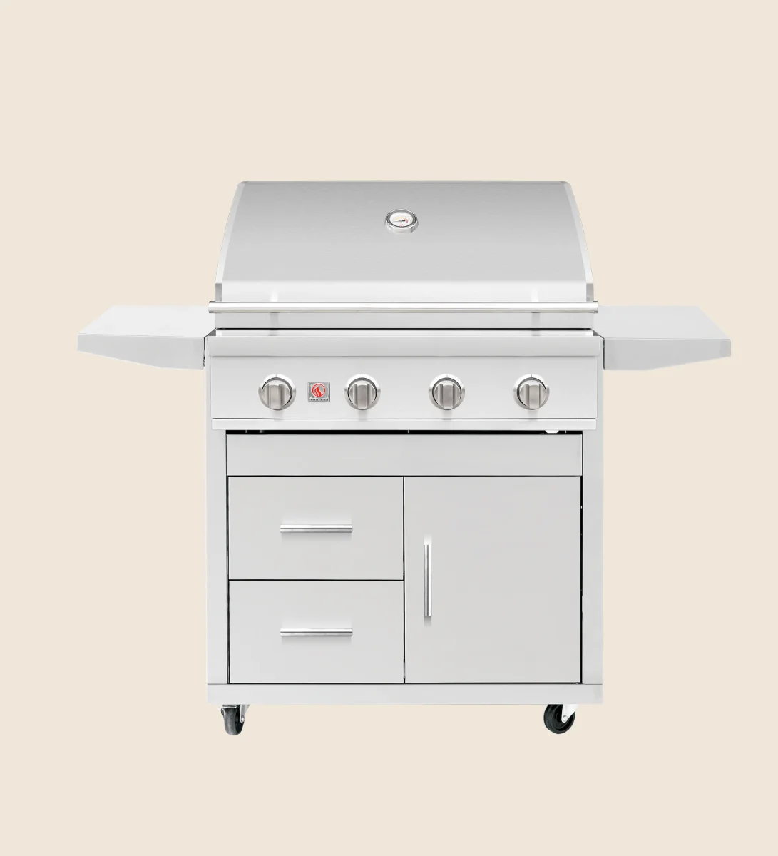 Summerset Sizzler Pro 32-in. 4-Burner Freestanding Gas Grill with Deluxe Cart — Natural Gas SZRPRO32 + CART-SZR32-DC