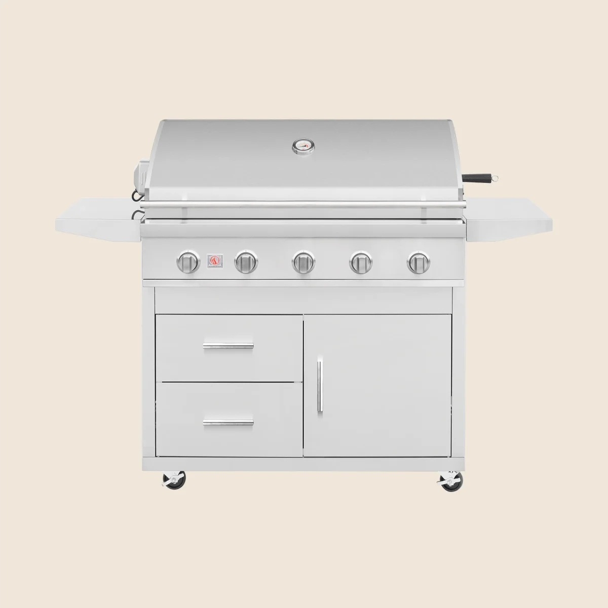 Summerset Sizzler Pro 40-in. 5-Burner Freestanding Gas Grill with Deluxe Cart — Natural Gas SZRPRO40 + CART-SZR40-DC