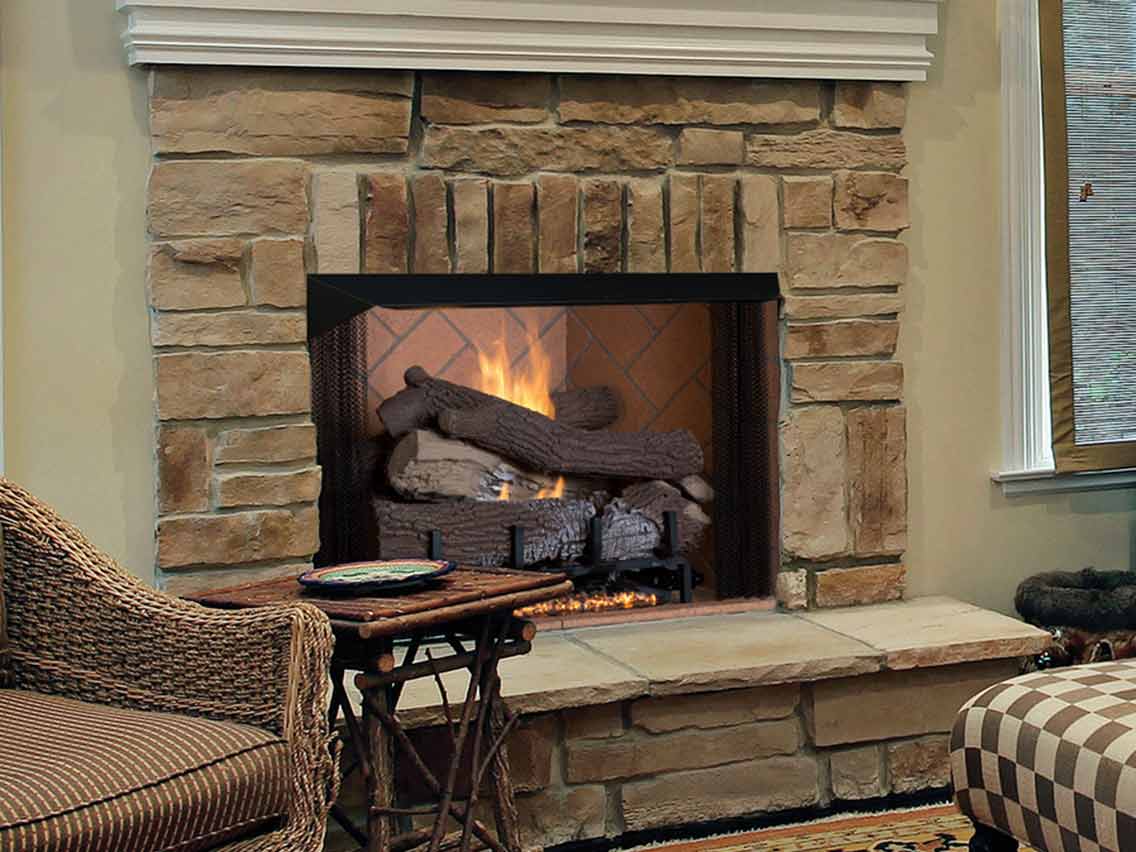 Superior VRT6000 36" Mosaic Masonry Vent-Free Gas Firebox | VRT6036WS
